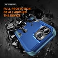 thumbnail image 5 of Dteck Case for iPhone 16 Pro Max, Heavy Duty Shockproof Protective Three Layers Phone Bumper Cover with Full Body Rubber Armor Bumper Dropproof Protection for iPhone 16 Pro Max,Navy+Mint, 5 of 5
