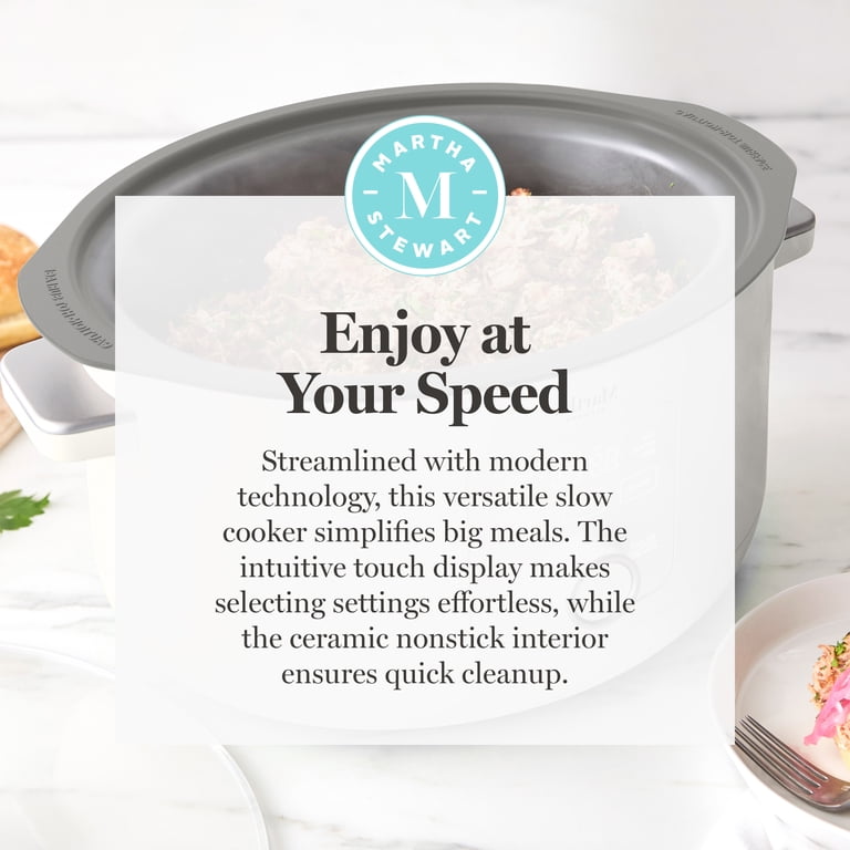 Martha Stewart 8-Quart Programmable Slow Cooker, Linen Cream photo 8
