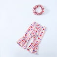 thumbnail image 2 of IROINNID Savings Girls Leggings Sweet Cute Flare Pants Graphic Print Elastic Waist Two-piece Set,Pink, 2 of 7