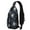 Black-2, variant on Crossbody Sling Backpack for Women Men Fish Turtle Jellyfish Crab Dark Blue Shoulder Sling Crossbody Casual Chest Bag for Travel Sports Running Hiking
