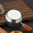 thumbnail image 2 of Stainless Steel Mini Sauce Pan Milk Pot Gravy Hot Oil Pan With Wooden Handle, 2 of 9