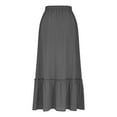 thumbnail image 5 of Kmdttou Plus Size Summer Dresses for Women 2025 Fashion Women‘s Solid Color Casual High Waist Tiered Skirts With Pockets Gift for Women on Clearance, 5 of 9