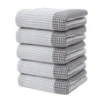 thumbnail image 1 of Juego de 5 toallitas absorbentes reutilizables de microfibra a cuadros, 73 x 35 cm, para piel sensible. Toalla de limpieza facial suave y de secado rápido (gris)., 1 of 6