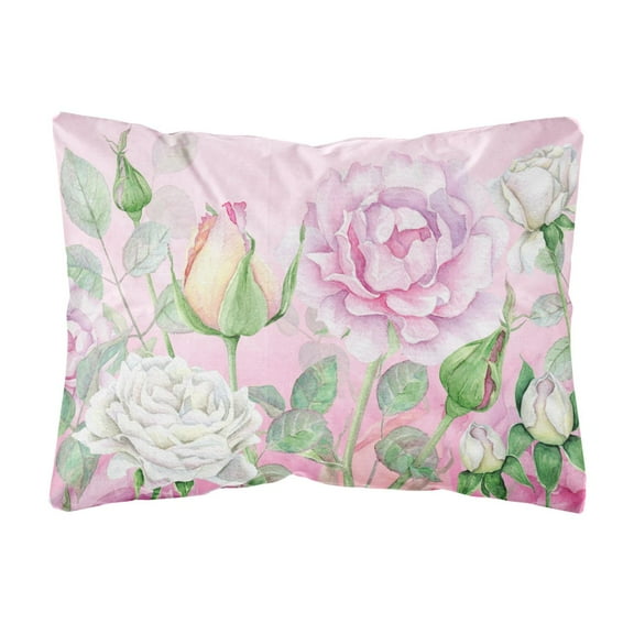 Rose Garden Canvas Fabric Decorative Pillow