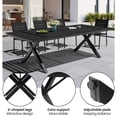 thumbnail image 6 of Crestlive Products 94" Outdoor Dining Table for 8-10, Aluminum Sturdy Frame with Umbrella Hole, Black Wood-Grain Top, 6 of 7