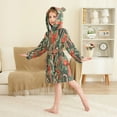 thumbnail image 4 of FORMRS Niños Bathrobe Unisex Hooded Robe Soft Plush Pajamas Sleepwear, Size 2-3T, Christmas Holly Bows, 4 of 7