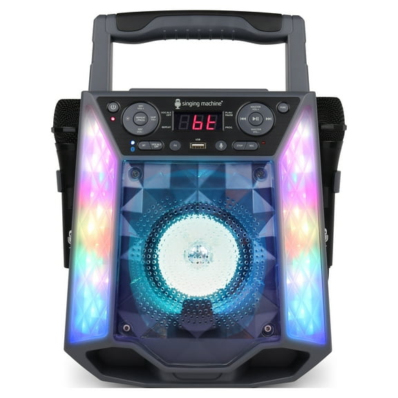 Singing Machine Shine Duets with Voice Assistant Bluetooth Stand Alone Karaoke Machine, SML2250, Black