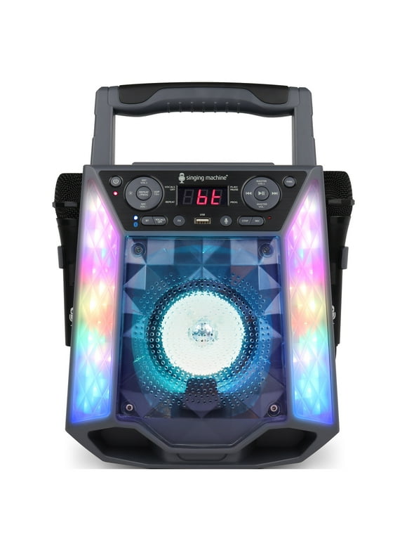 Singing Machine Shine Duets with Voice Assistant Bluetooth Stand Alone Karaoke Machine, SML2250, Black