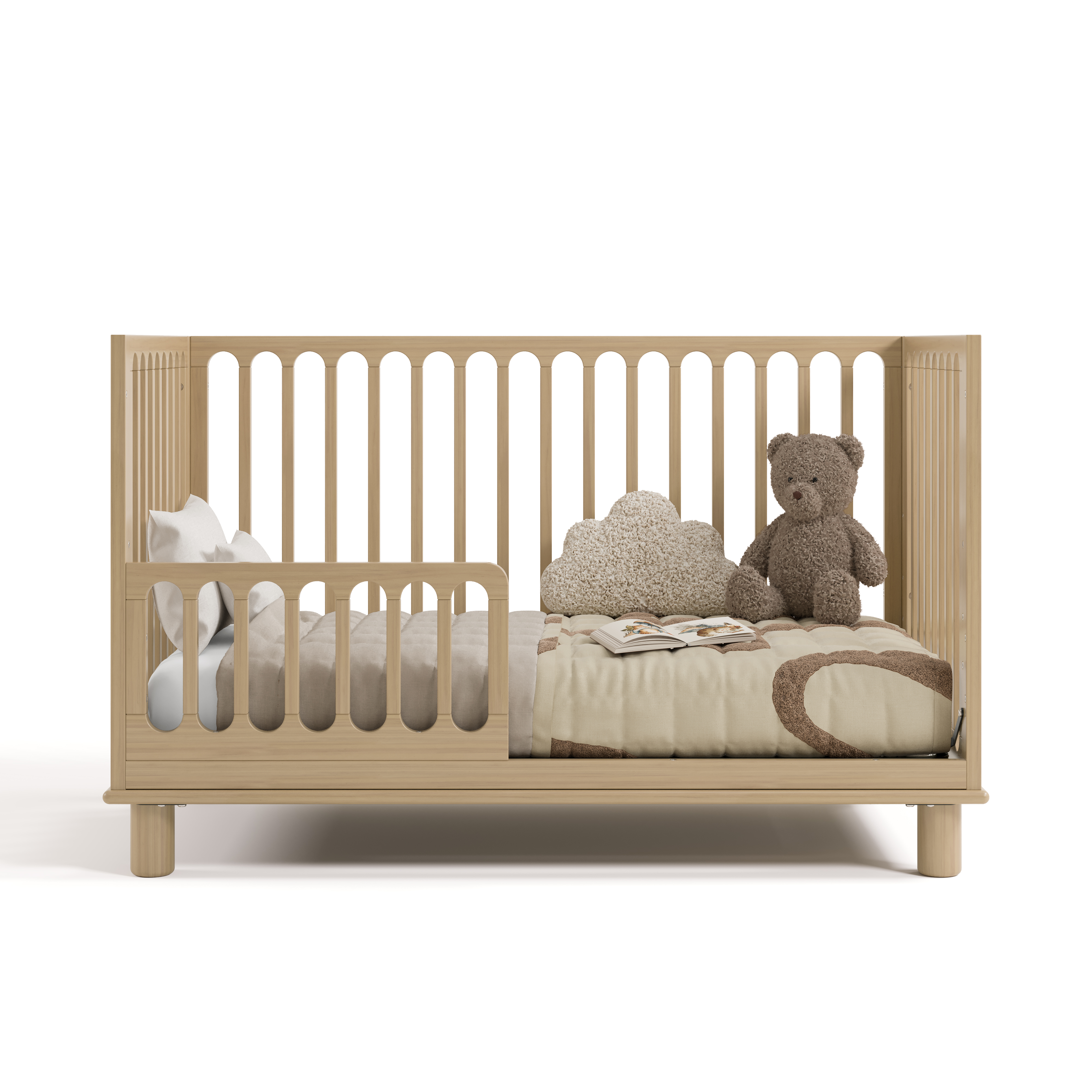 Art of Nursery by Storkcraft Sicily Deluxe 3-in-1 Convertible Crib with Bonus Toddler Guardrail, Driftwood