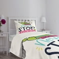 thumbnail image 5 of Ambesonne Book Quilted Bedspread Set 2 Pcs, Vivid Cactus and Stars, Twin Size, Multicolor, 5 of 6