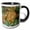 Black/White, variant on 3drose, Tan, Green, and Copper Faux Printed Glitter Watercolor Splash, 11oz Mug
