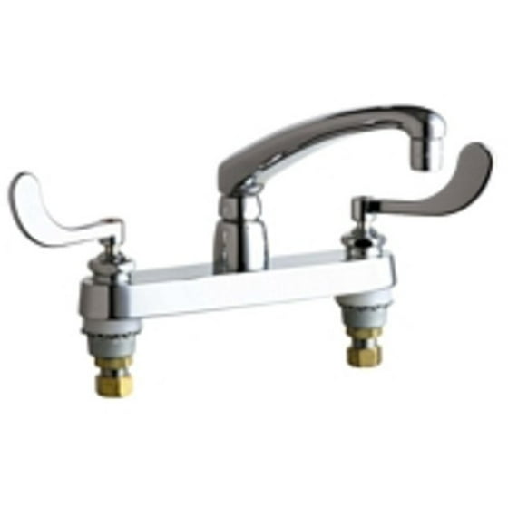 Chicago Faucets 1100 317xkab Commercial Grade Kitchen Faucet With Wrist Blade Handles