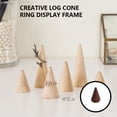 thumbnail image 4 of Thinsont 3 Pieces Home Portable Wood Circular Cone Shaped Ring Display Stand Shop Showcase Rings Storage Holder Rack Jewelry Accessories Type A 3x5cm, 4 of 6