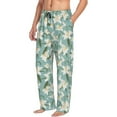 thumbnail image 2 of Uemuo Lilies Flowers Pattern Men's Wide Leg Palazzo Lounge Pants with Pockets Light Weight Loose Comfy Casual Pajama Pants-XX-Large, 2 of 9