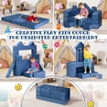 thumbnail image 5 of Magic Union 12Pcs Modular Kids and Toddler Versatile Play Couch,Child Convertible Folding Sponge Cushion Building Fort Sofa for Playroom Bedroom,Gifts for Kids,Blue, 5 of 8