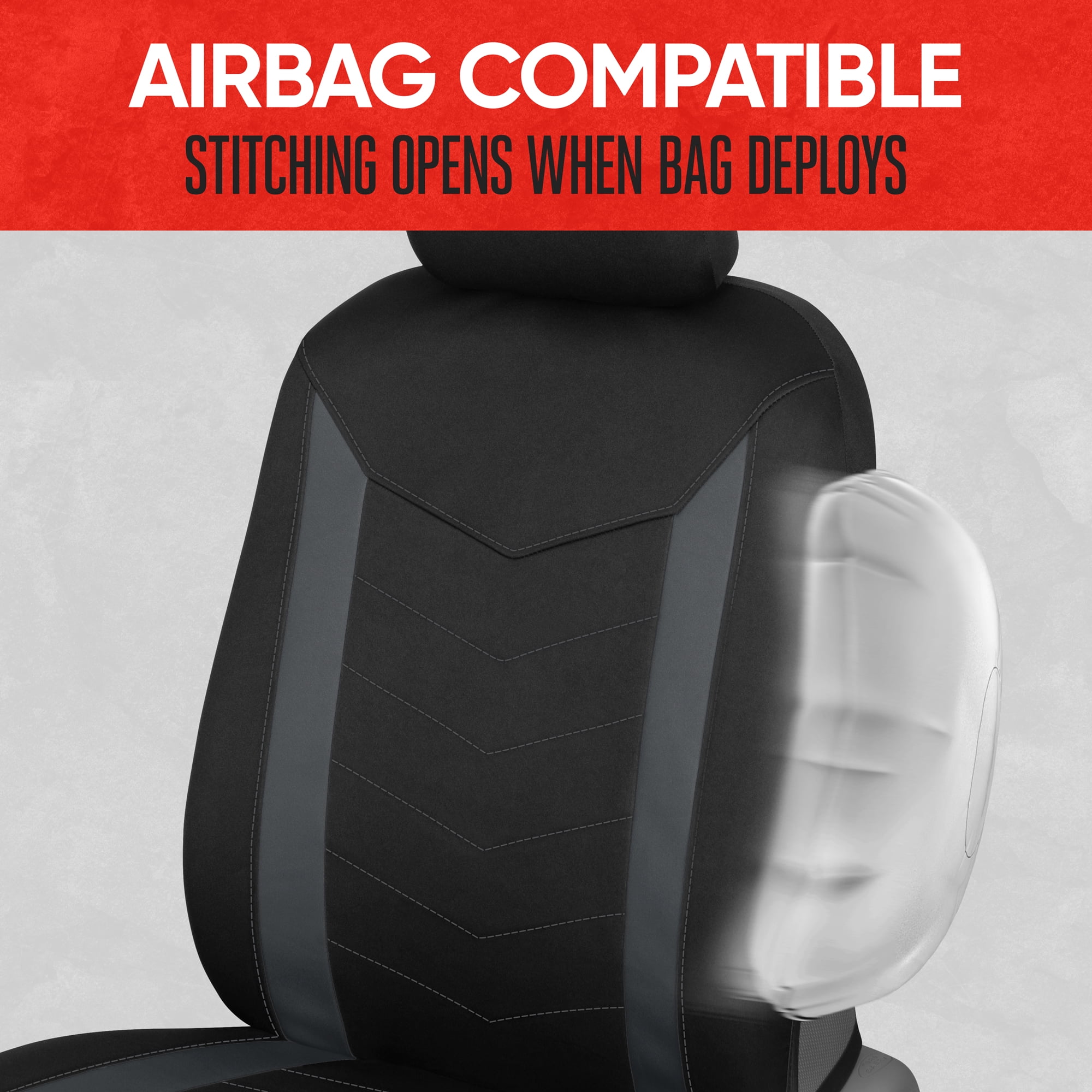 Motor Trend SpillGuard Seat Covers for Cars Trucks SUV ‚ Waterproof Car Seat Covers with Neoprene Lining, Automotive Seat Cover Set for Front Seats, Interior Car Accessories(Charcoal Gray)