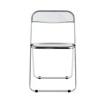 thumbnail image 5 of Transparent Folding Chair, Modern Accent Side Chair Clear Armless Chair Office Chair with Chrome Finish Steel Frame & Plastic Seat, Comfy Event Chair Outdoor Dining Chair with Powder Coated, Gray, 5 of 7
