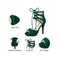 thumbnail image 3 of BLISSFUL STEP Women's Platform Gladiator Strappy Open Toe Stiletto High Heel Sandals Emerald Green 10, 3 of 7