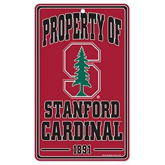 WinCraft NCAA Stanford University Cardinal Champ/Prop of Plastic Sign, 7.25 x 12