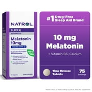 Natrol Sleep Advanced Melatonin Time Release Tablets, Nighttime Sleep Aid, 10mg, 75 Count