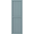 thumbnail image 4 of Ekena Millwork 17 1/2"W x 66"H Americraft Five Board Exterior Real Wood Two Equal Panel Framed Board-n-Batten Shutters (Per Pair), Peaceful Blue, 4 of 9