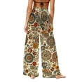 thumbnail image 6 of ICHUANYI Women's Summer Chiffon Lightweight Bathing Suit Cover Up Bohemian Style Printed Swim Beach Pants Wide Leg Swimsuit Coverup Pants, 6 of 7