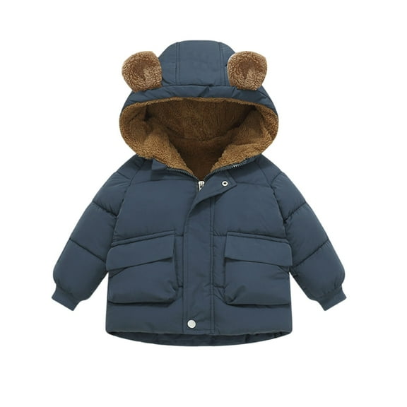 EnJoCho Plush Thickened Down Jacket for Girls and Boys, Short Winter Coat Kids Warm Puffer Outerwear, Autumn and Winter Cozy Clothing