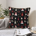 thumbnail image 6 of Fotbe Christmas Tree and Gold Socks Pattern Velvet Decorative Throw Pillow Covers with Elegant Piping, Soft Plush Cushion Cover for Sofa, Bed, Car, Office-18"x18", 6 of 8