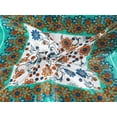 thumbnail image 4 of Women 51cm x 51cm Brown White Floral Printed Kerchief Neck Scarf, 4 of 6