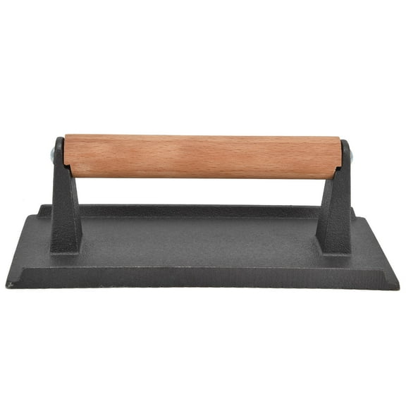 Heavy Duty Cast Iron Grill Press, Even Cooking For Steaks, Bacon  Burgers, Simple To Use