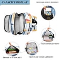 thumbnail image 3 of FORMRS Unisex School Backpack 17" Student Travel Bag with Laptop Compartment, Orange Hand Drawn Sailboats, 3 of 7