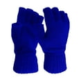 thumbnail image 2 of Winter Blue Men'S And Women'S Warm Solid Color Knitted Half-Finger Gloves Cotton, 2 of 3