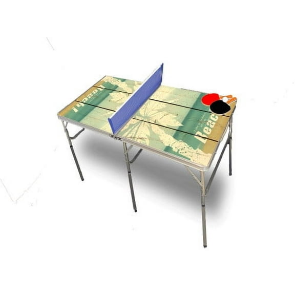 Beach Life Portable Table Tennis Ping Pong Folding Table w/Accessories