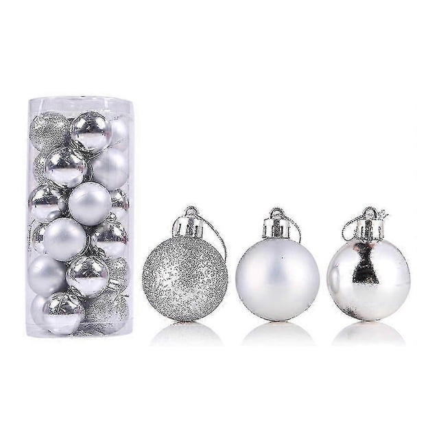 24pcs Christmas Ball Delicate Reusable High Gloss Xmas Tree Decor Ball Pendant Home Decor
