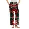 thumbnail image 2 of Gamivast Fleece Pajama Pants Women Christmas Graphic Straight Leg Flannel Pants Loungewear Elastic Waist Pull on Sweatpants with Pockets Holiday Party Joggers Christmas Clothing, 2 of 6
