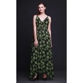 thumbnail image 2 of Bimba Leaves Ladies Printed Resort Maxi DrawstringDressSpaghetti Strap Beach Wear-Medium, 2 of 6