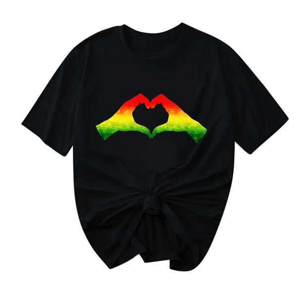 Camiseta de Cuello Redondo Impresa Nueva Moda Casual de Manga Corta de las Mujeres, Mezcla Ligera de Poliéster para la Primavera