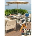 thumbnail image 5 of Rectangle Outdoor Tablecloth With Umbrella Hole And Zipper– Vintage Stitching Waterproof Patio Table Cover for Party, Picnic, Backyard, 52"x70" , Animal Forest Deer Ship Pattern Brown Green, 5 of 8