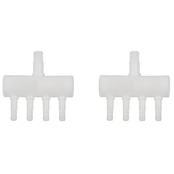 2X Plastic 4 Way Aquarium Oxygen Tube Fitting Splitter Manifold Tap Valve