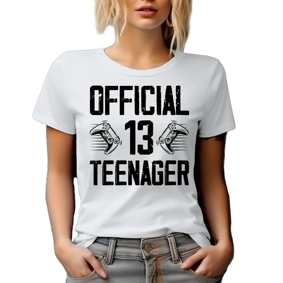 Official 13 Teenager, 13th Birthday Celebrant, White T-Shirt, Small