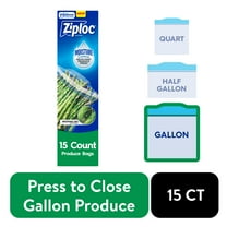 Ziploc® Brand Gallon Produce Storage Bags, Breathable Bag, Moisture Control, 15 count