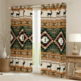 thumbnail image 2 of jejeloiu Vintage Aztec Rhombus Blackout Curtains Set of 2 (52x84 Each),Retro Geometric Triangle Window Curtains,Safari Deer Curtains and Drapes For Adults,Ultra Soft Home Decor, 2 of 6