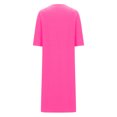 thumbnail image 2 of Sleep Shirts for Women New Women Robes Zipper Front Short Sleeve Full Length Housecoat Loose Loungewear Pajamas with Pockets Pinky XL, 2 of 6