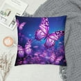 thumbnail image 2 of ARISTURING  Throw Pillow Covers  Square Cushion Cover Purple Cute Butterfly Print Modern Farmhouse Burlap Cushion Case Soft Pillowcase for Couch Bed Car Home Decoration, 2 of 5