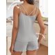 thumbnail image 2 of Conjunto de pijama Ekouaer para mujer, camiseta sin mangas y pantalones cortos de punto acanalado, gris, 2 of 6
