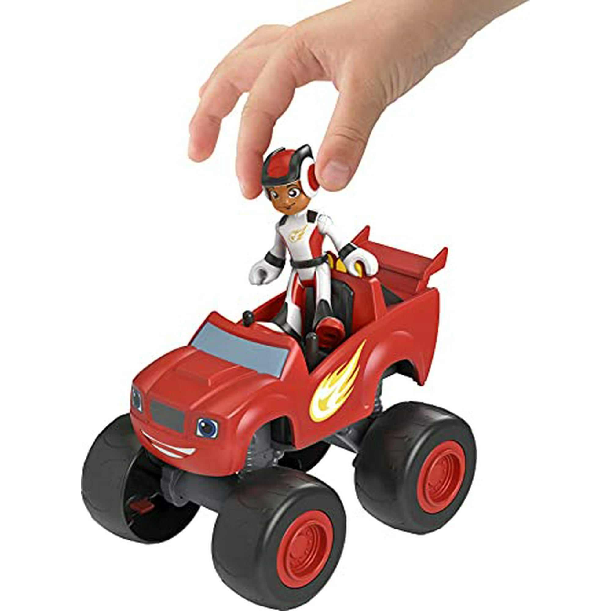 Personnage Blaze Et Les Monster Machines Fisher-Price Blaze et les Monster Machines Blaze & AJ, grand camion monstre à pousser avec figurine articulée pour les enfants d'âge préscolaire à partir de 3 ans | Walmart Canada