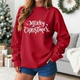 thumbnail image 4 of TTUHYWXI Women's Merry Christmas Oversized Pullover Sweatshirt With Lights - Holiday Xmas Sweater Top (Red, XL), 4 of 6