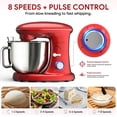 thumbnail image 6 of 8.5QT Stand Mixer, UHOMEPRO 8-Speed Tilt-Head Kitchen Dough Mixer, 3-in-1 Home Commercial Electric Cake Mixer With Dough Hook, Beater, Egg Whisk, Dishwasher Safe, Red, 6 of 12