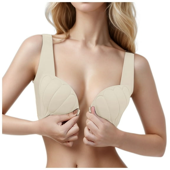 RMGVDSD Women's Beauty Back Bra Women's Front Button Push Up Petal Cup Seamless Bra Women's Soft Support Lift Back Support Bra Cover Women Everyday Bras