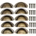 thumbnail image 1 of Cabinet Cup Handles Shell Handles Centers Drawer Handles Half Moon Cupboard Door Knobs Vintage Pull Knobs With(12pcs) Riilq, 1 of 5